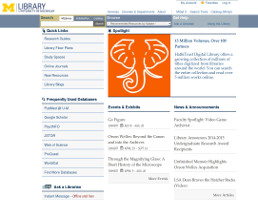 University of Michigan Library website picture